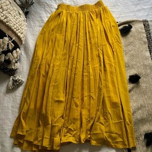 yellow midi skirt